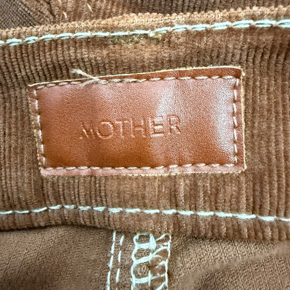 Mother Pants Womens 28 Brown Dazzler Ankle Fray Mid Rise Corduroy Straight Leg - Picture 13 of 16